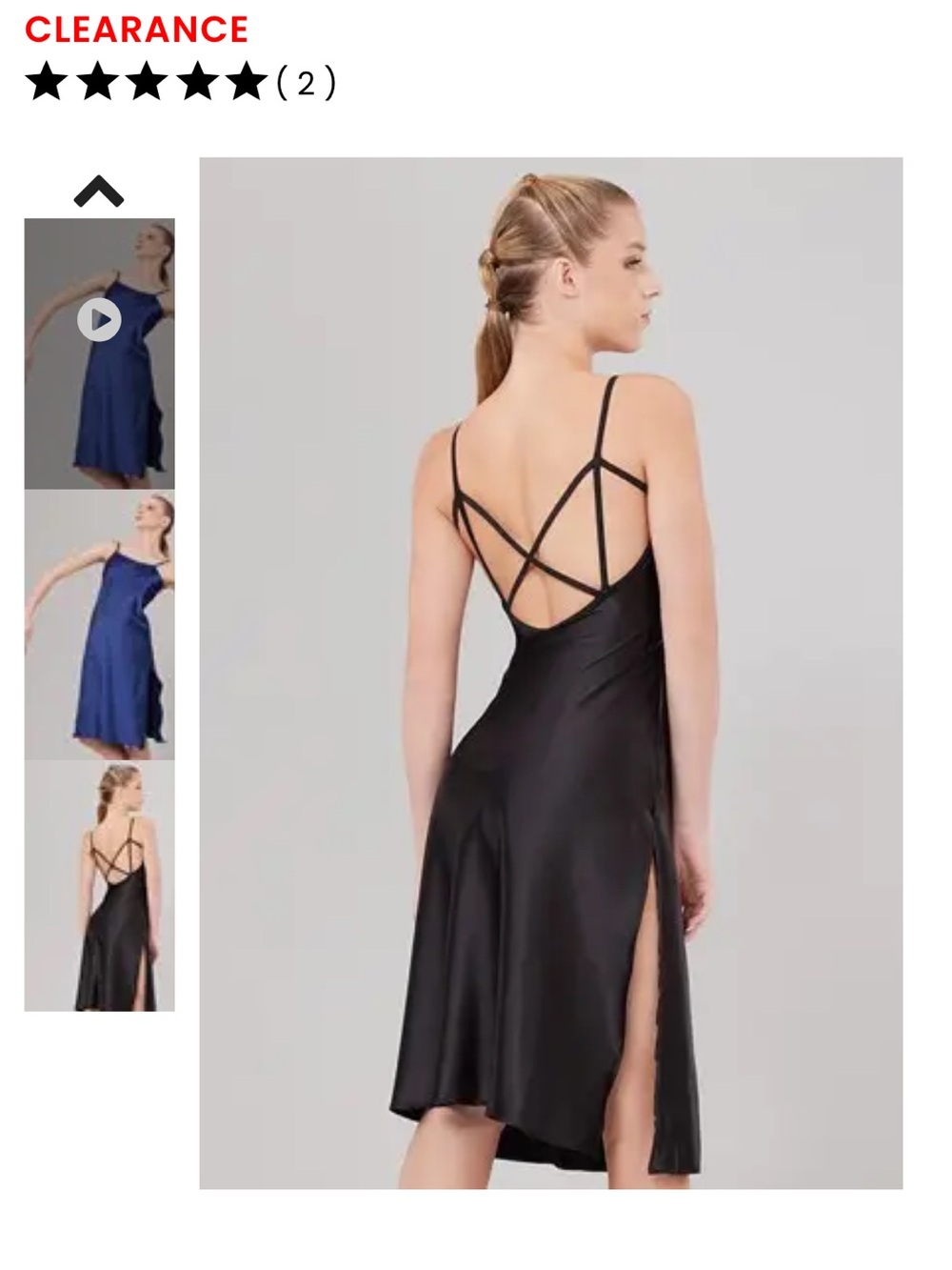 Weissman Red Slip Dress with side slits and Criss cross back. AS - Picture 2 of 7